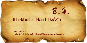 Birkholz Hamilkár névjegykártya